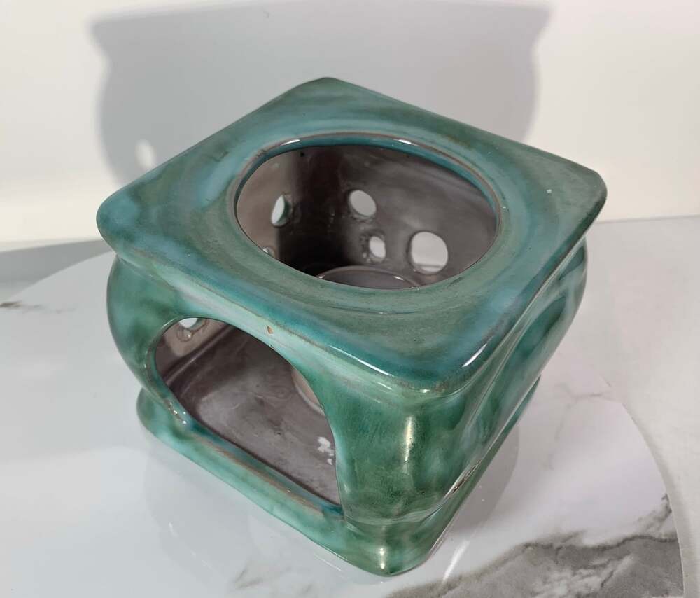 Stangl USA 3412 Green Pottery Candle Holder Decorative Used Vintage